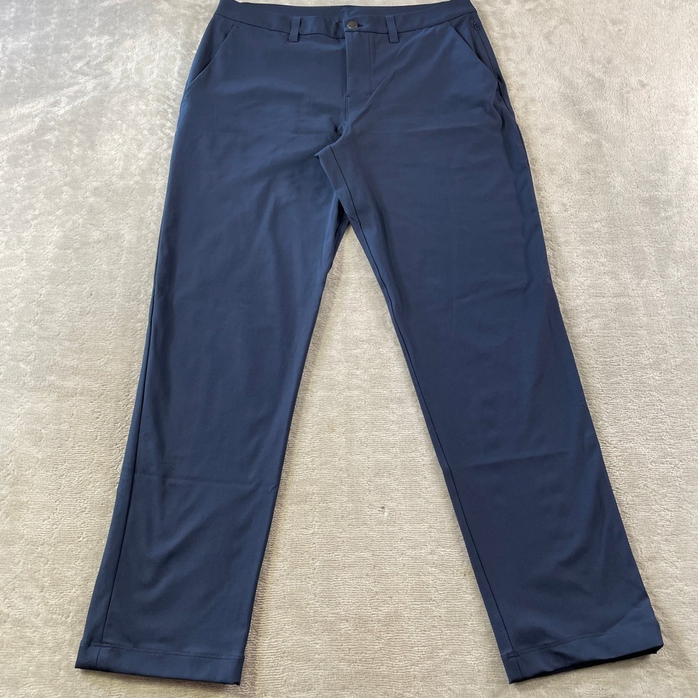 Lululemon Classic Fit Trousers Pants Mens 32 Blue Warpstreme M5AO5S Preppy